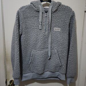 Simply Southern 1/4 Zip Fleece/Sherpa Pullover Top Gray Size Medium